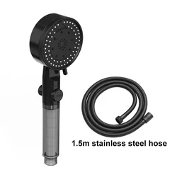 High-Pressure Filtered Handheld Showerhead with One-Key Water Control (Shower hose set A)