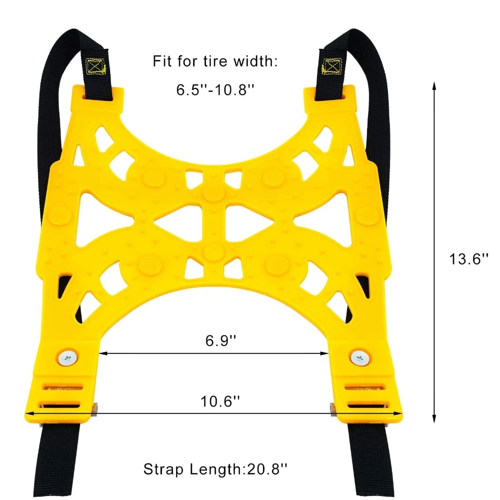 6Pcs Snow Chains for Cars Adjustable Emergency Anti-Skid Chains for Ice Road Mud Road and Sand Uphill Universal Snow