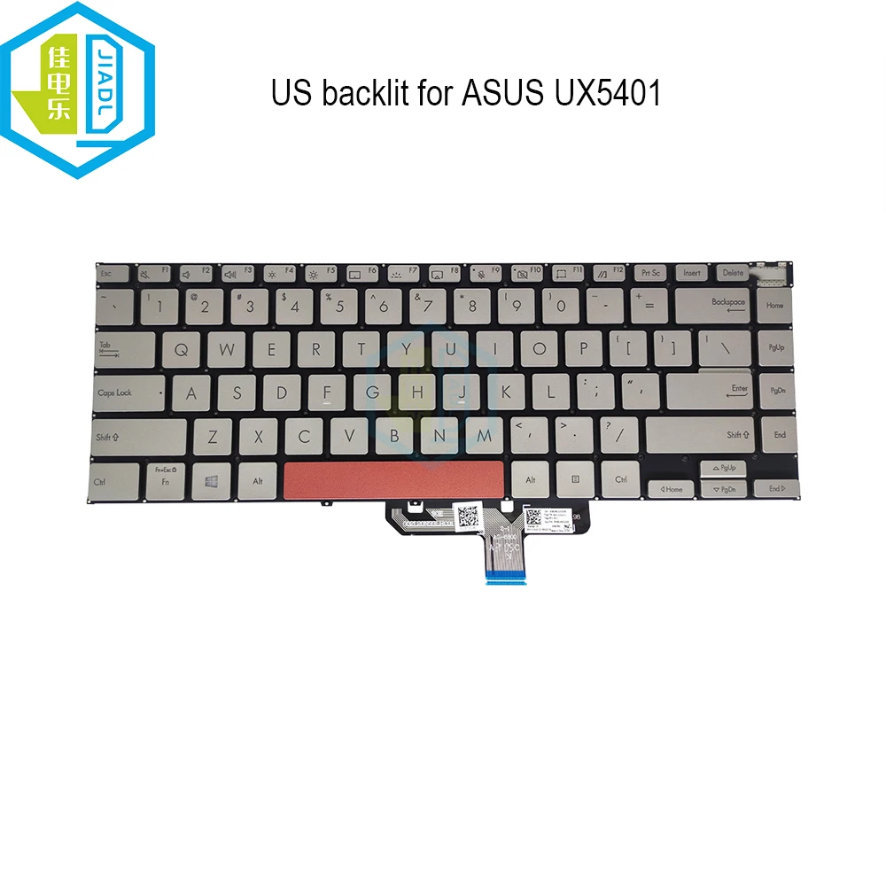 Teclado Retroiluminado para Laptop Russo ui dos Eua Retroiluminação Inglês Asus Zenbook 14x Oled Ux5400eg Ux5401 Eaj Ux5401e Ux5401za 4603us00