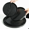 Round Wooden Tray Black Tea Cup Kettle Storage Tray Coffee Dessert Plate Cake Snack Plate Solid Wooden Dinner Plate 4