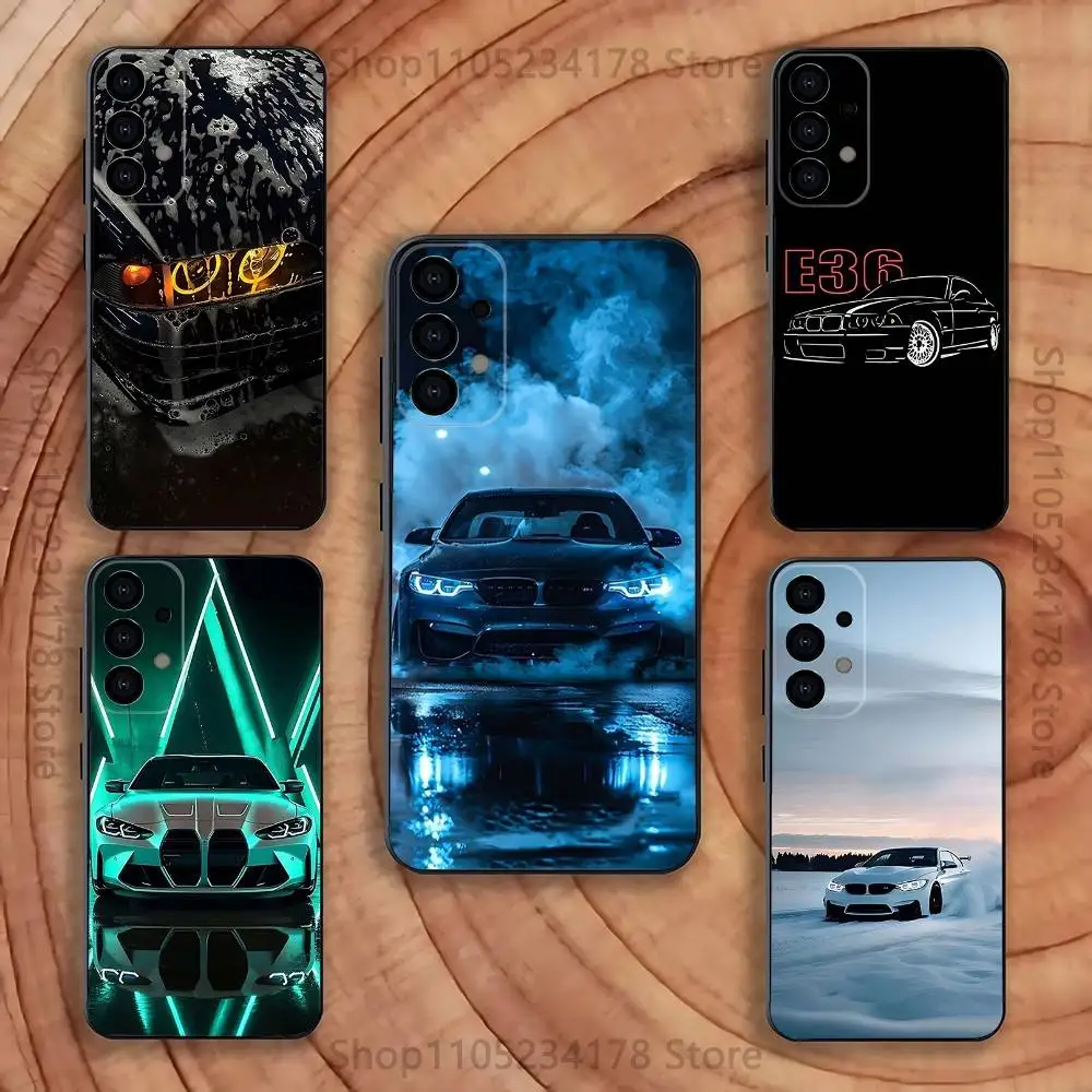 Monochrome Car-Themed Phone Case - Sleek Black and White Design