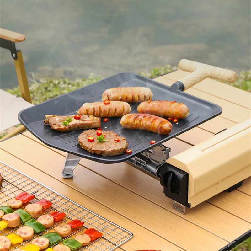 36CM Non-stick BBQ Grill Pan Kit Korean Barbecue Plate Barbecue Meat Pot  Plancha Para Cocinar Outdoor Camping Fry Pan - AliExpress