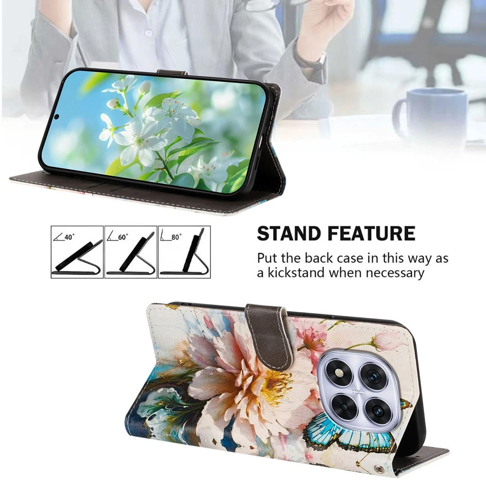 Butterfly Printed Cartoon Leather Wallet Flip Case - Stylish Phone Book Cover