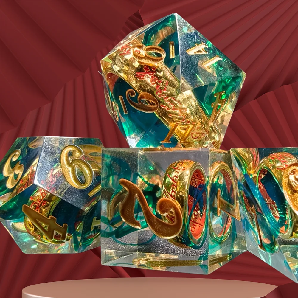 Dnd Handmade Resin Dice Sharp Edge Polyhedral Dice D+D Dice Set For Dungeon and Dragon Pathfinder Role Playing Game(RPG)/MTG D&D 4