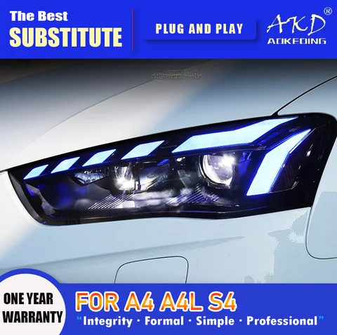 AKD Head Lamp for Audi A4 LED Headlight 2013-2016 Headlights A4L S4 DRL Turn Signal High Beam Angel Eye Projector Lens