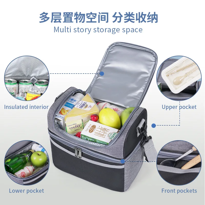 Lunch Box for Men Outdoor Heavy Duty Lunch Bags Work Leakproof Insulated Durable Thermal Cooler Bag Meal Camping Picnic - 4