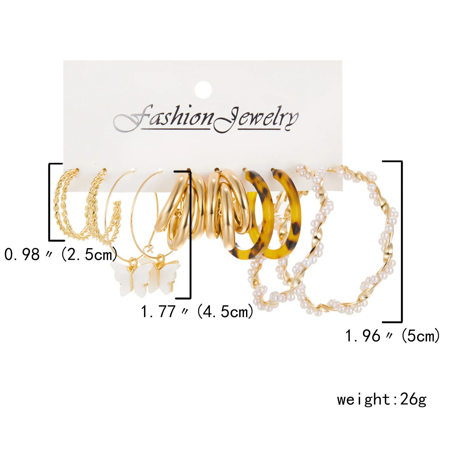 Korean Trendy Geometirc Butterfly Pearl Earrings Set For Women Resin Acrylic Star Heart Round Hoop Earrings Brincos Jewelry Gift