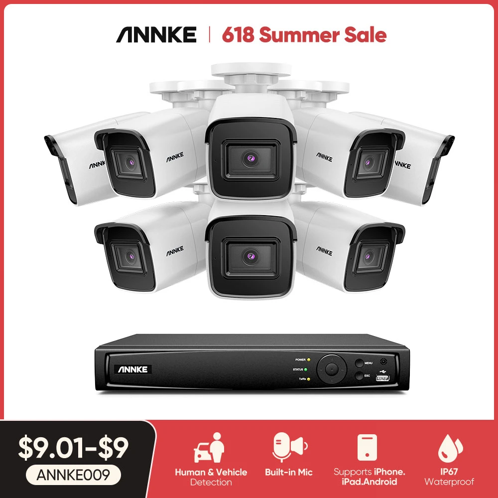 Annke 4K Ultra Hd Poe Netwerk Video Security System Audio Record Ip