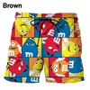 Funny M&M's Chocolate Bean Beach Shorts Men 3D Printing M&M Board Shorts Swimsuit Summer Quick Drying Shorts Sport Shorts 2