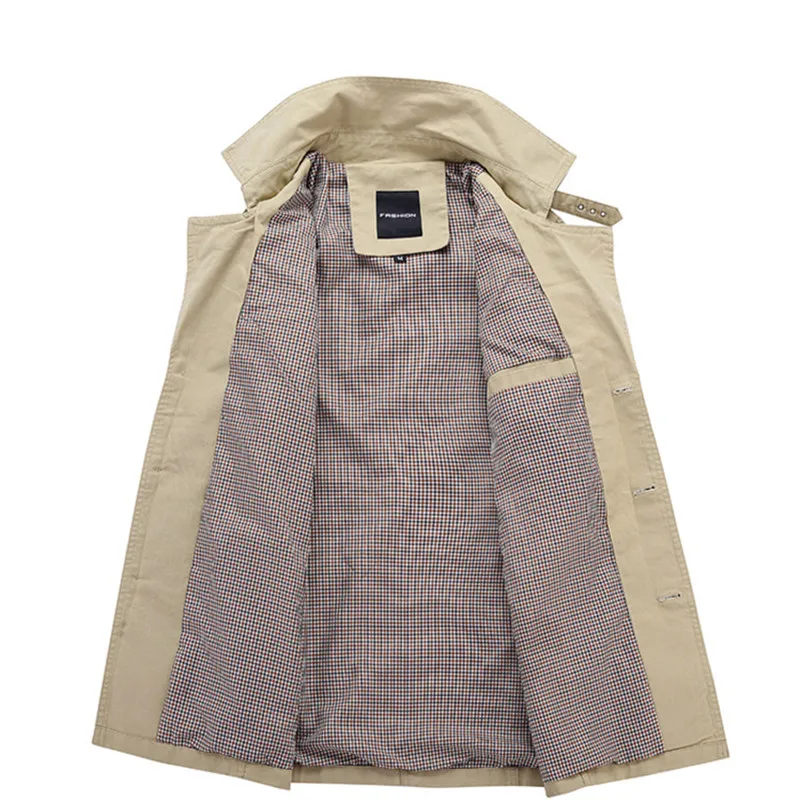 Brand Male Overcoat Long Jacket Coat Men Men's Trench Coat Trenchcoat Windbreaker Outwear Cotton Fabric Clothing