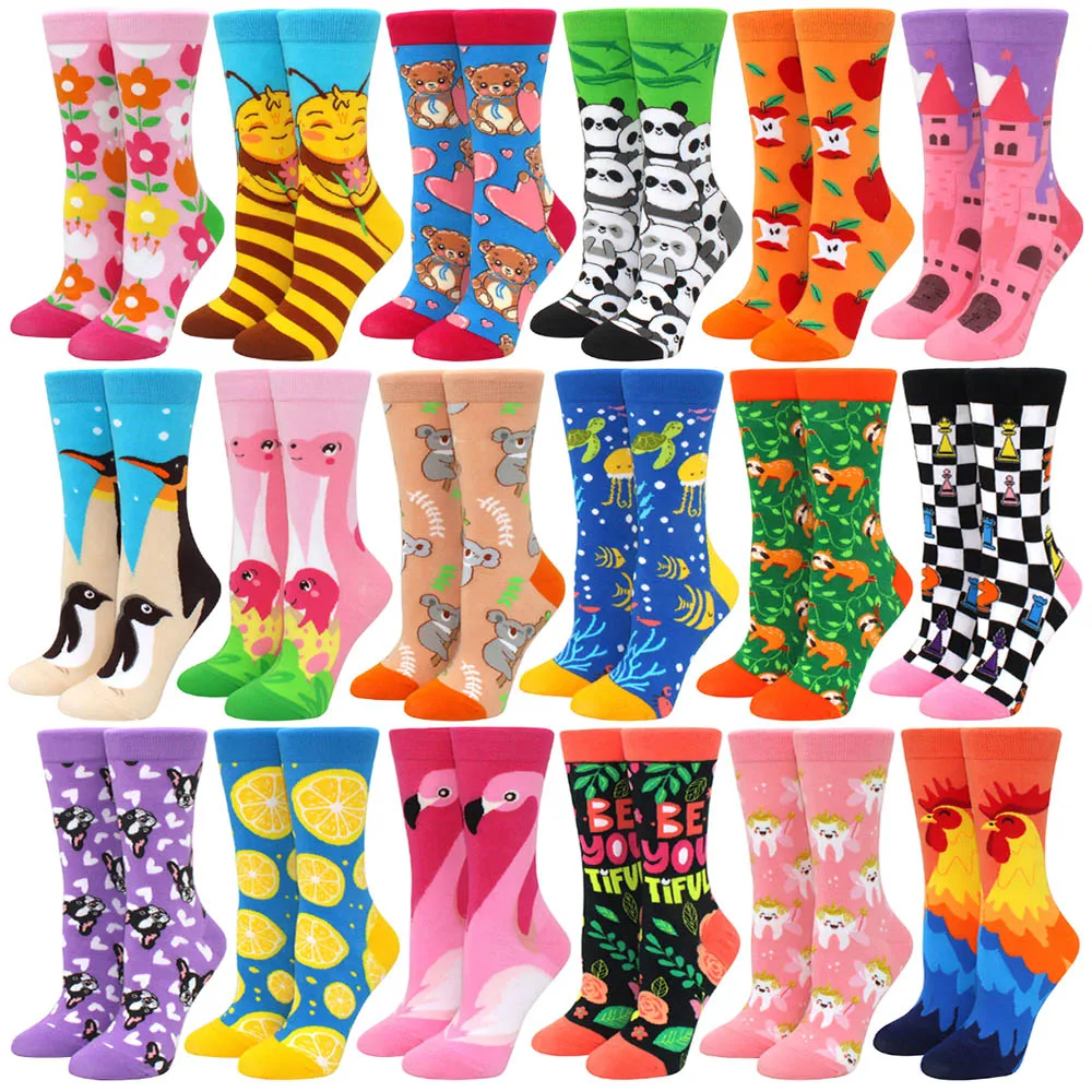 Animal Cartoon Socks New Fashion Colorful Funny Happy Casual Women Men's Socks Harajuku Cute