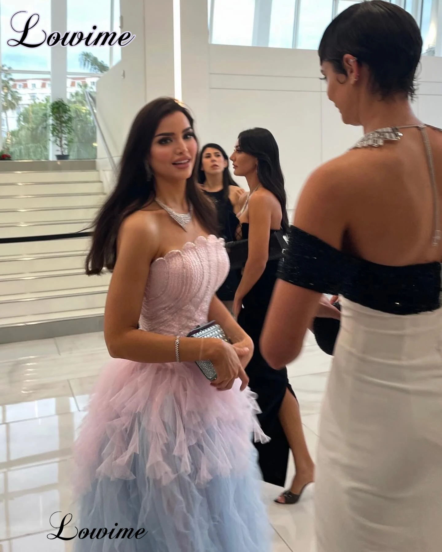 Womens Dress Fashion Sweet Celebrity Dresses A-Line Strapless Sexy Red Carpet Runway Dresses For Women Vestidos De Gala Evening Gowns