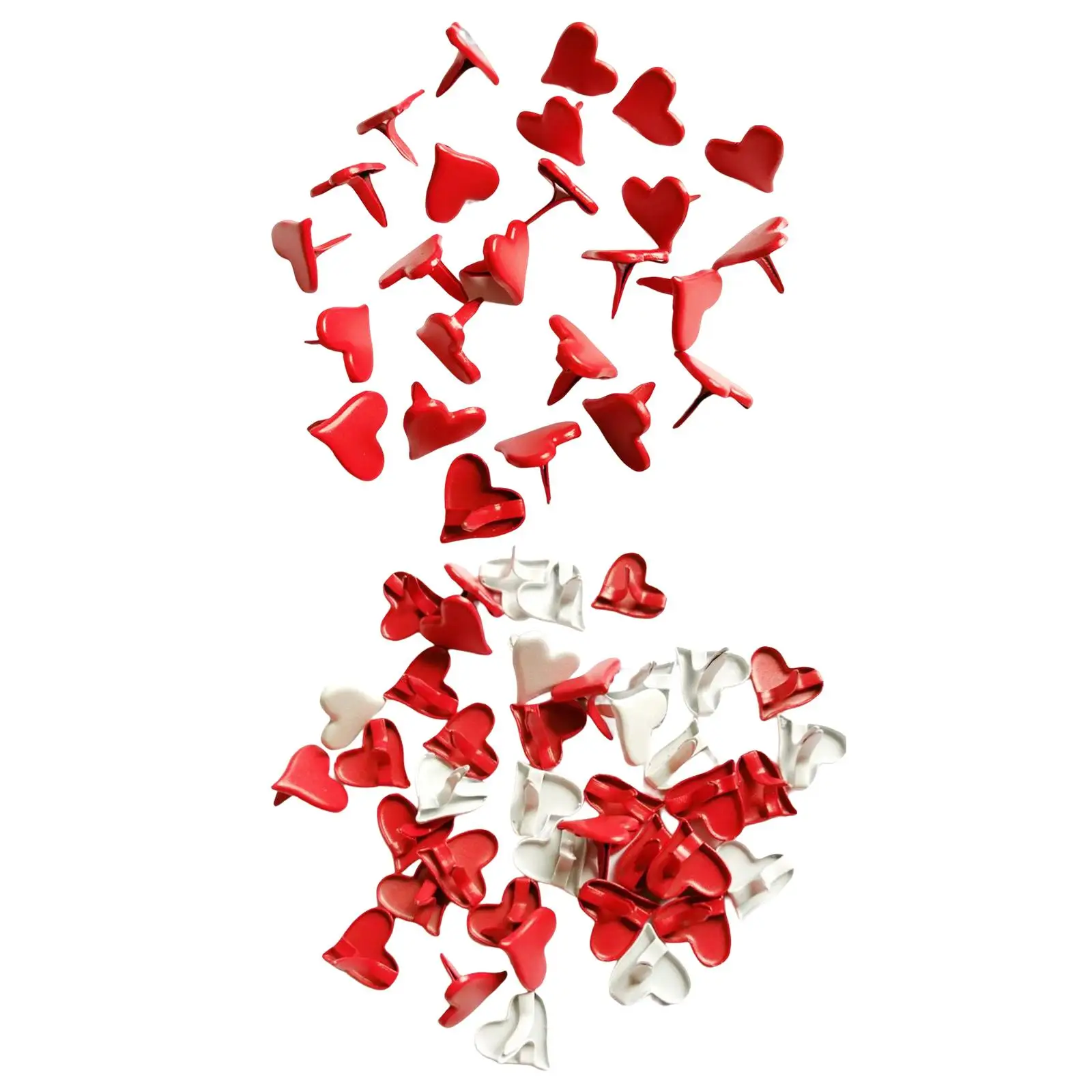 200Pcs Metal Mini Brads Handmade Embellishment Decorative Heart Shaped Paper Fasteners for Scrapbook Crafts Supplies Accessories Metal Brads Scrapbooking Decoration