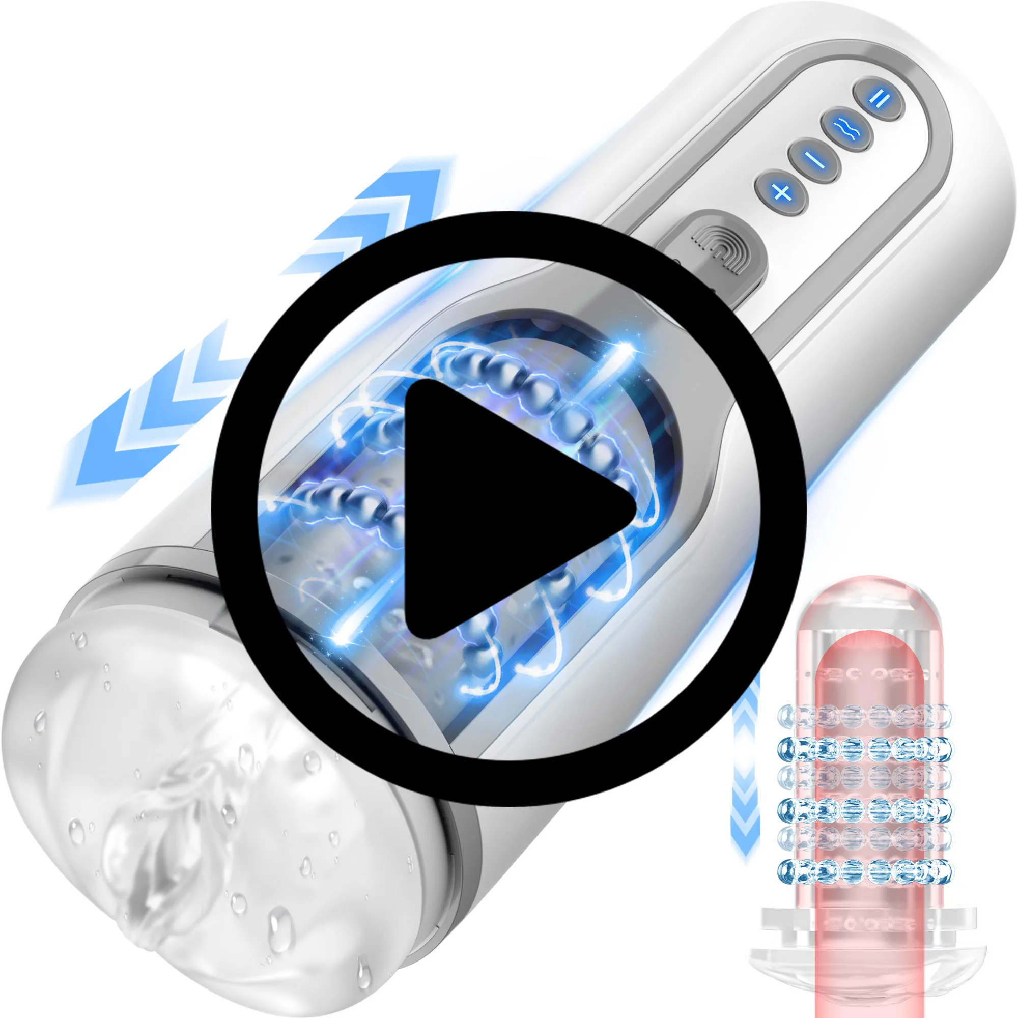 Automatischer männlicher Masturbator, 4D, realistische Taschenmuschi, Masturbation, Teleskoprotation, Sexspielzeug für Männer_voghion.com