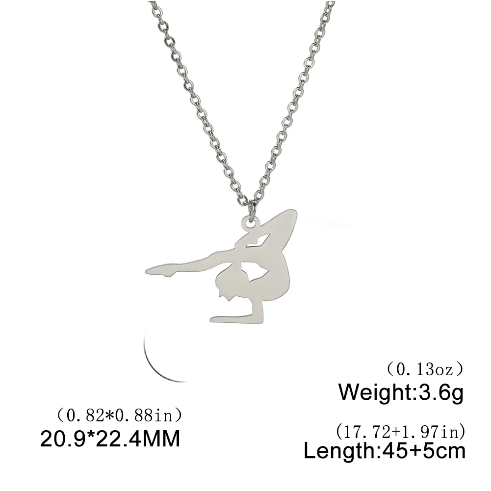 Elegant Rhythmic Gymnastics Stainless Steel Necklace – Trendy 2024 Jewelry