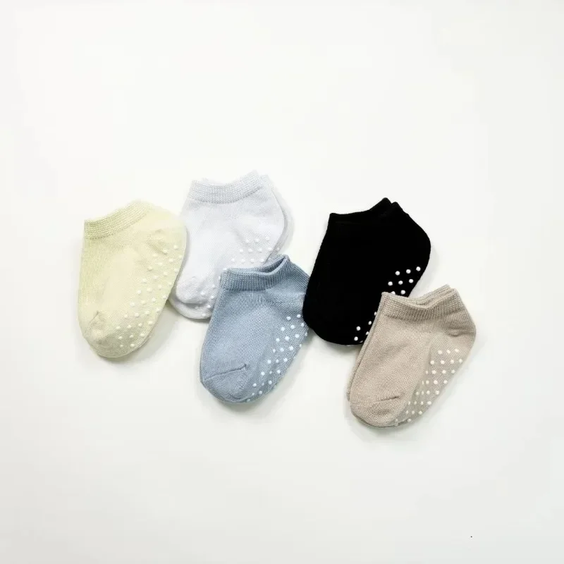 5 Pairs Cute Kawaii Smiling Baby Soft Socks Anti Slip Floor Socks for Infant Girl Boy Warm Anti Slip Floor Socks 0-5T 5