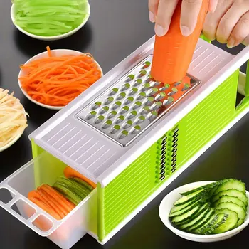 5-In-1 Multifunctional Vegetable Chopper & Slicer - Durable Abs, Perfect For Outdoor Cooking 1