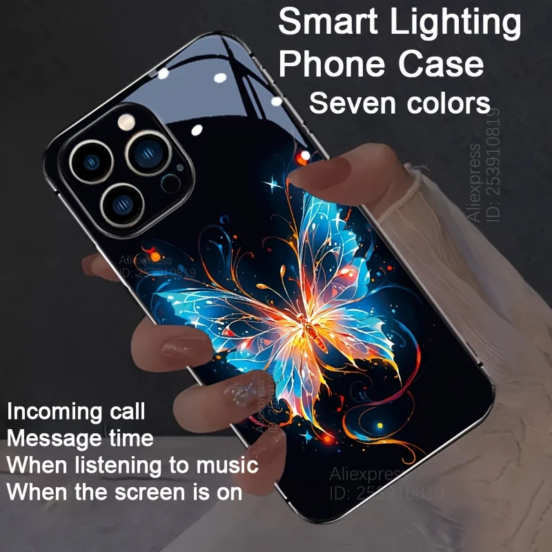 Glow Shine Butterfly LED Phone Case with Flash Cover