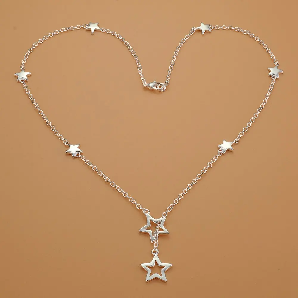 Pendant Necklace Silver Necklace Silver Pendant 925 Sterling Silver Fashion Star Pendant Necklace for Women