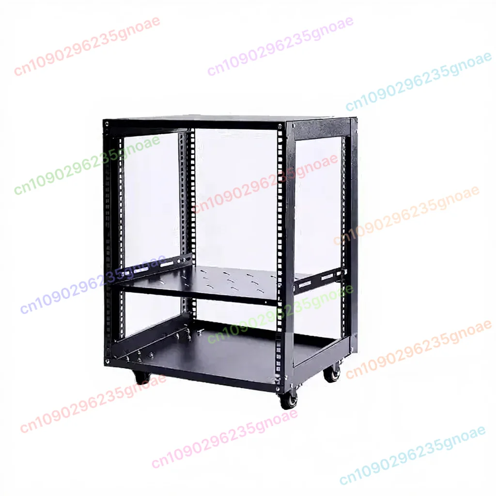 Простой открытый сетевой шкаф 18U, регулируемая полка 2 мм с 4 колесами для сервера/экранированного шкафа, полка для мобильного аудиоусилителя 12U
