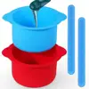 Wax Melting Bowl Easy Silicone Wax Bowl Set Non-stick Hair Removal Pot with Spatula Sticks Replacement Liner for Wax Warmer 4