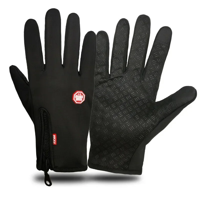 Outdoor Sports Gloves Winter Full Finger Touch Screen Non-slip Mountaineering Plus Fleece Warm Waterproof Ski Fishing Gloves