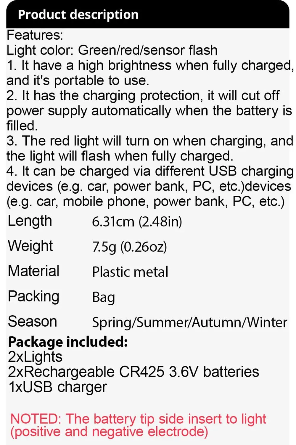 Fisch Biss Alarm Doppel Glocke Licht USB Ladegerät CR425 3,6 V Batterie Induktion Lampe Helle Nacht Tool Kit Pesca Rod Tackle flash LED – Detail 1