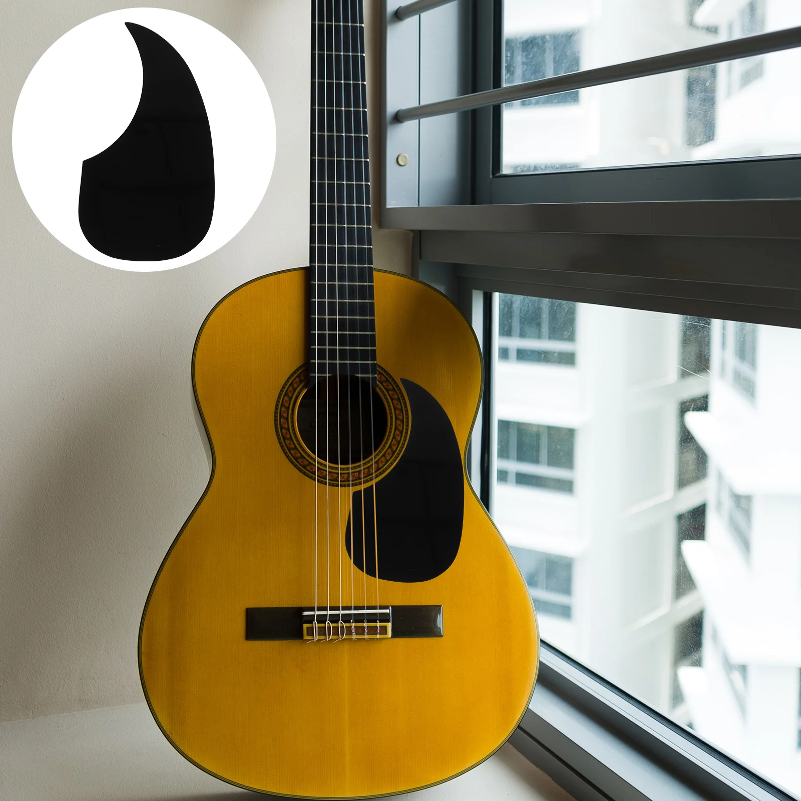 Waterdrop Style Acoustic Guitar Self Adhesive Pickguard Pick Guard in Black Color for Guitar Surface Protection guitar pickguard