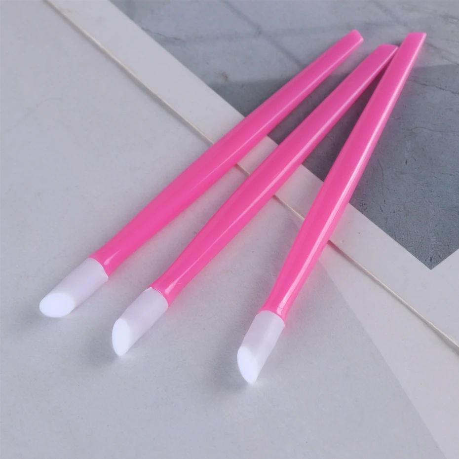 3pcs Nail Cuticle Pusher Rubber Pressure Pen Double Head Point Pen Pink Soft Remove Dead Skin DIY Manicure Nail Art Tool JINC370