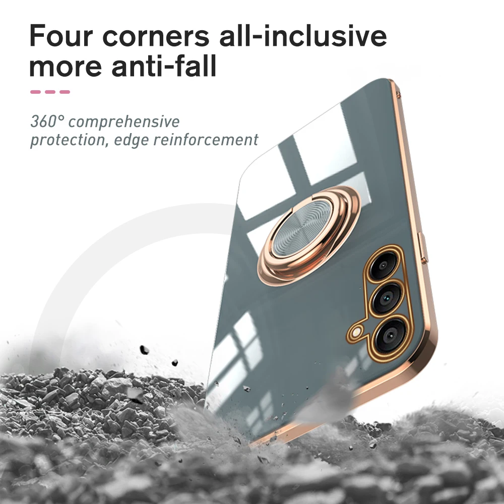 Plating Magnetic suction Case For Samsung Galaxy A15 A25 A54 5G 4G Full Lens Protect Cover Samsun A 15 25 54 Ring Holder_voghion.com