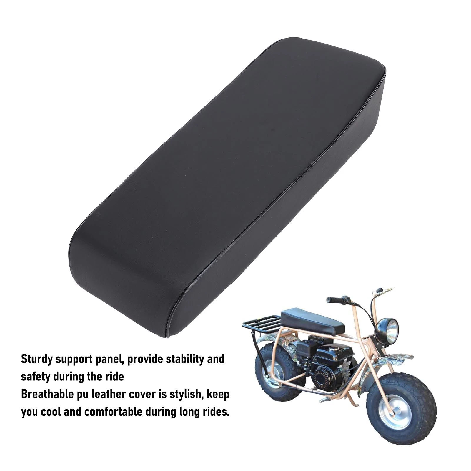 19 Inches Mini Bike Seat PU Leather Shock Absorption Foam Seat Pad for Ct200u 196cc Ct200 200cc Motor 6.5HP Mini Bike Seat Pad