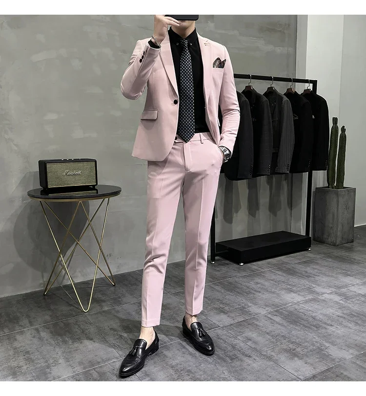 

B23-Casual Spring and Summer Suit Men's Slim Business Formal Wear Groom