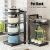 Rack Kitchen Pot Rack Storage Special Pot Rack Multi-layer Adjustable Cabinet Pantry Table Rack Stainless SteelSewer Storage 1