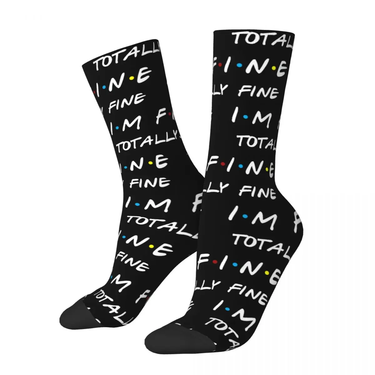 

I'm Fine Ross Socks Men Women Casual Friends The Reunion 2021 TV Shows Socks Harajuku Spring Winter Middle Tube Socks Gifts