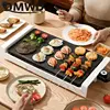 DMWD 1800W 220V Household Smokeless Barbecue Machine Non-stick Party Electric Roasting Pan BBQ Griddles For 2-8 People 5