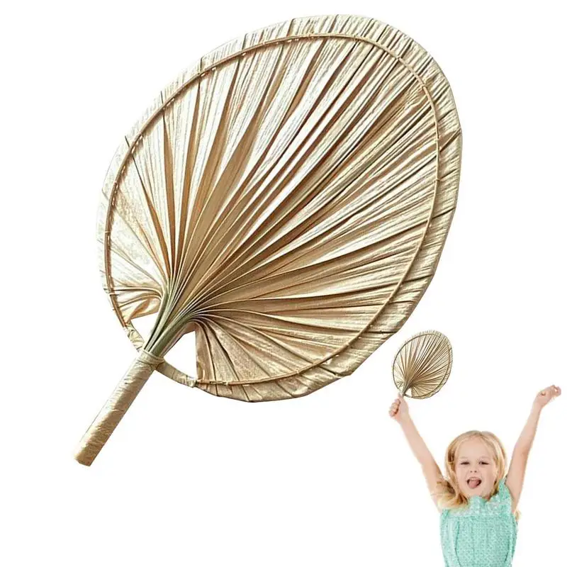 Hand Fan Chinese Style Pure Hand Woven Craft Summer Mosquito Repellent Natural Palm Leaf Home Decoration 1pc
