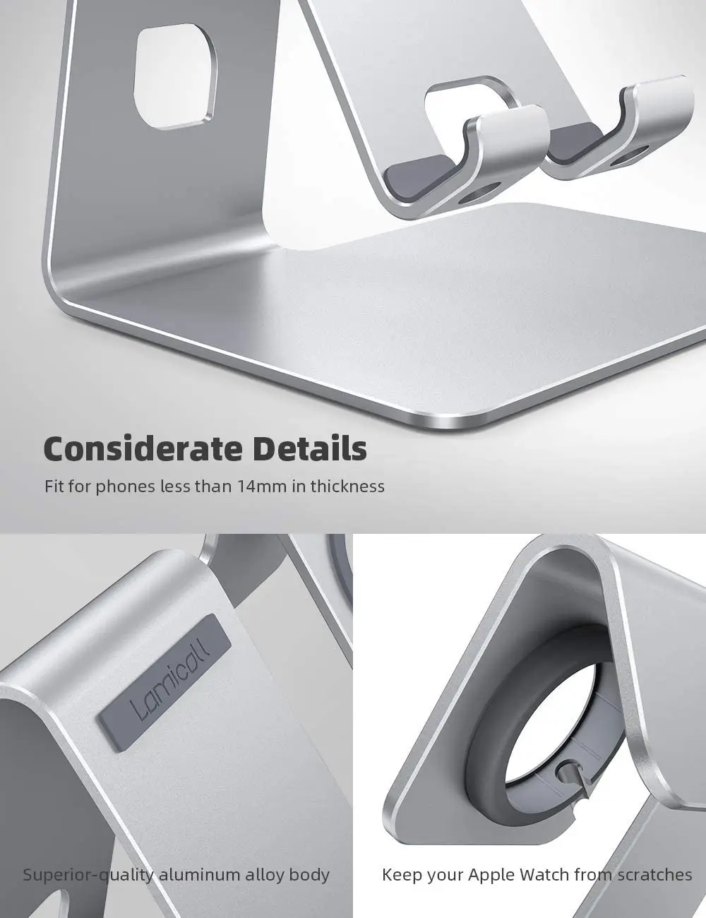 Stand for Apple Watch Phone Holder in Lamicall Desktop Stand