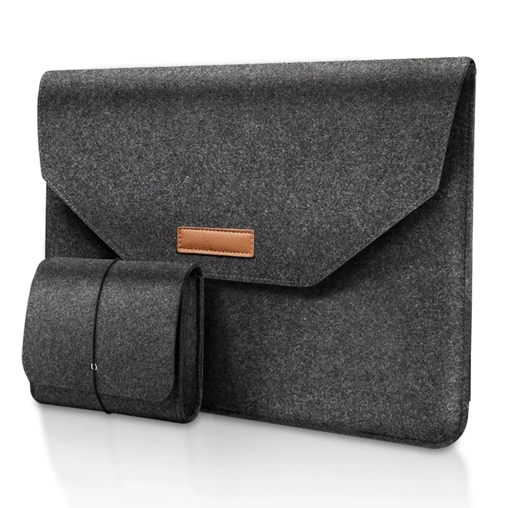 Wool Felt Laptop Bag with Bonus Mousepad and Power Mini-Pack Gift