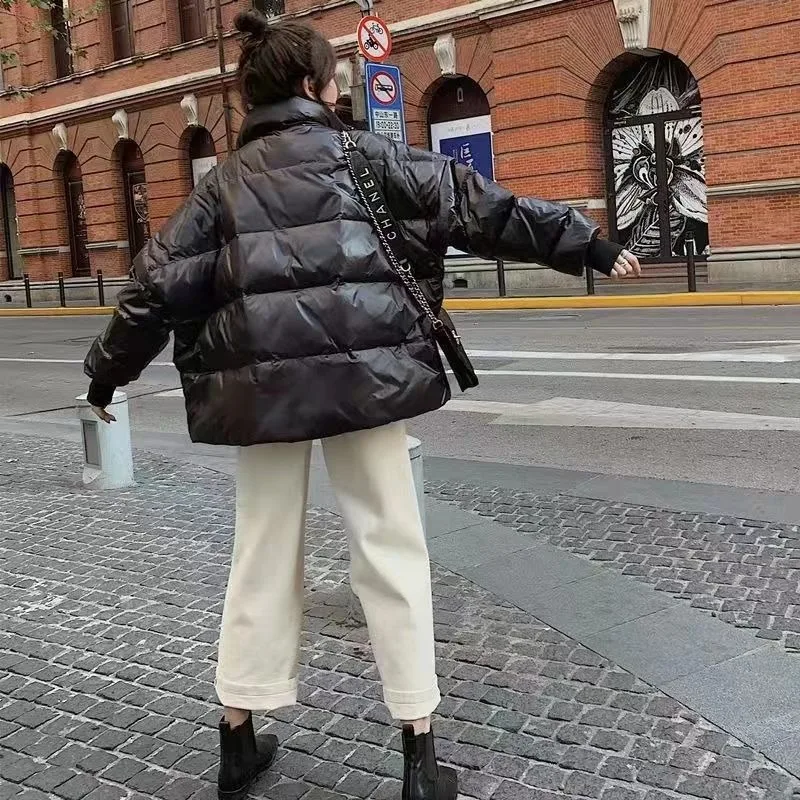 2023 New Women Down Jacket Winter Coat Female Warm Thick Parkas Loose Large Size Outwear Stylish Slim Stand Collar Overcoat