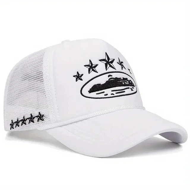 Nuevos sombreros de béisbol con estampado Unisex, nuevas gorras de camionero de moda urbana versátiles de malla con sombrilla Personal transpirable de Hip Hop Unisex 4