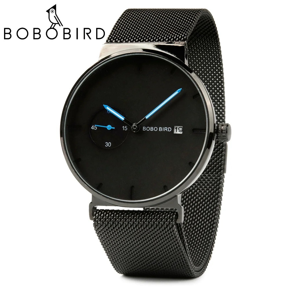 

Relogio Masculino BOBO BIRD Men Watch Adjustable Stainless Steel Band Auto Date Wristwatches Timepieces Accept Logo V-R18