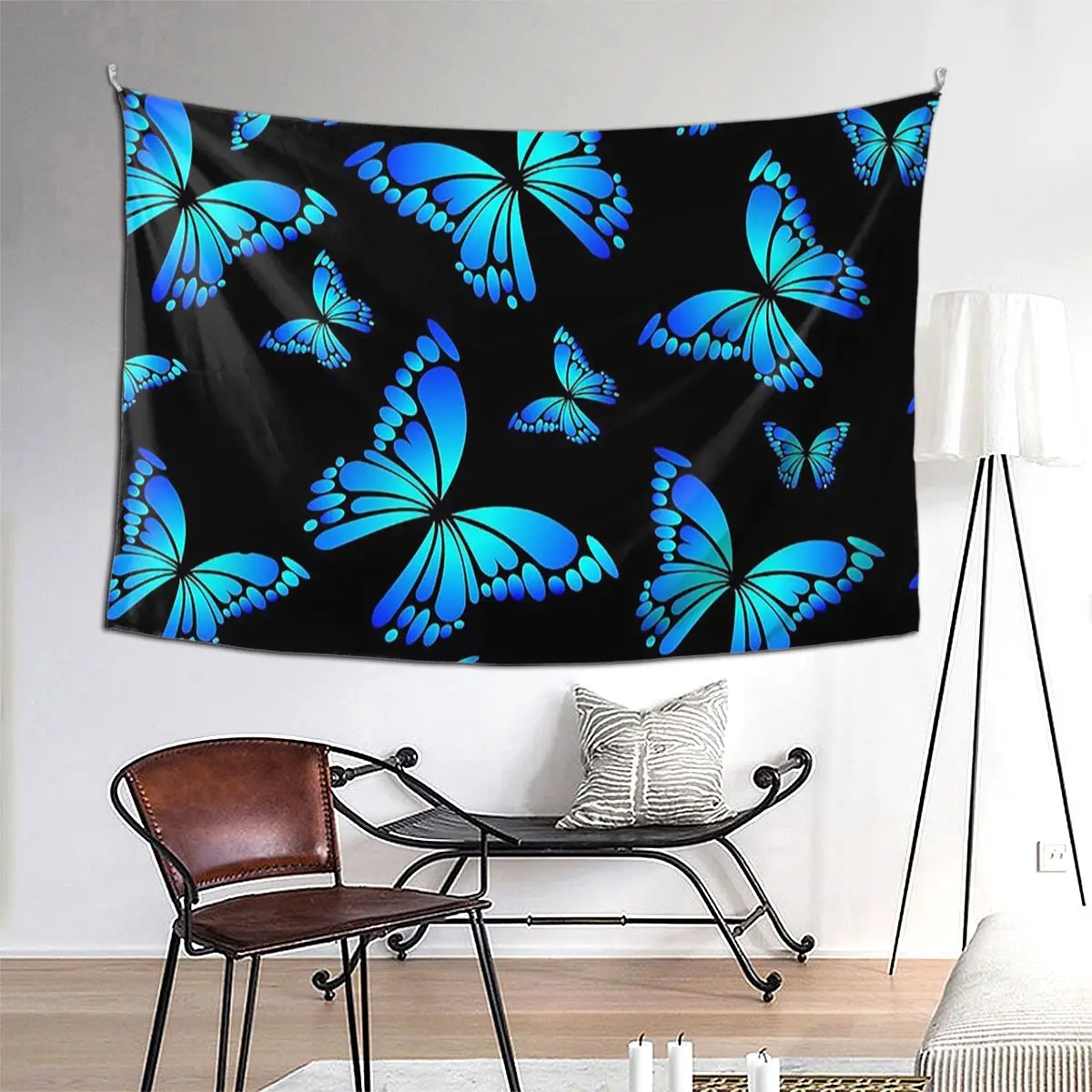 

Blue Butterfly , Animal Lovers Tapestry Wall Hanging Aesthetic Home Decoration Tapestries for Living Room Bedroom Dorm Room