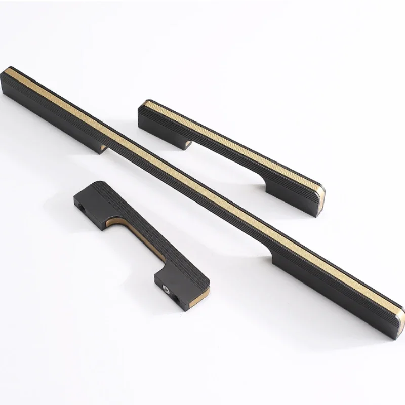 Cabinet Drawer Handle Black Gold Sliver Gold Extended Home Improvement Wardrobe Door Handle Kitchen Cabinet Door Knob