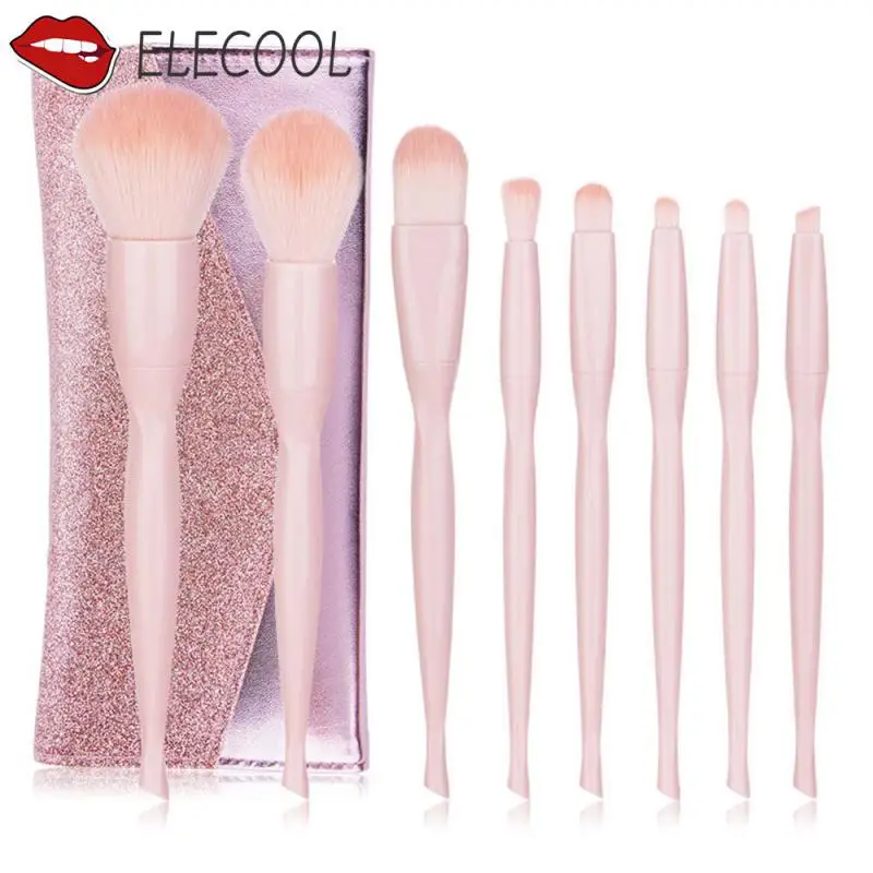 

Набор кистей для макияжа для женщин, дорожная портативная мягкая кисть для консилера, для основы под макияж, для теней для век, с чехлом