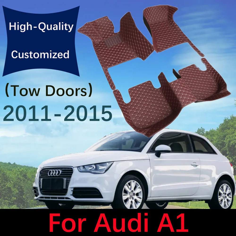 

Custom Leather Car Floor Mats For Audi A1(Two Doors）2011 2012 2013 2014 2015 Automobile Carpet Rugs Foot Pads Interior