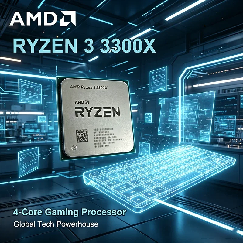 AMD 라이젠 3300X R3 3.8GHz 쿼드코어 8스레드 65W CPU 프로세서 ..