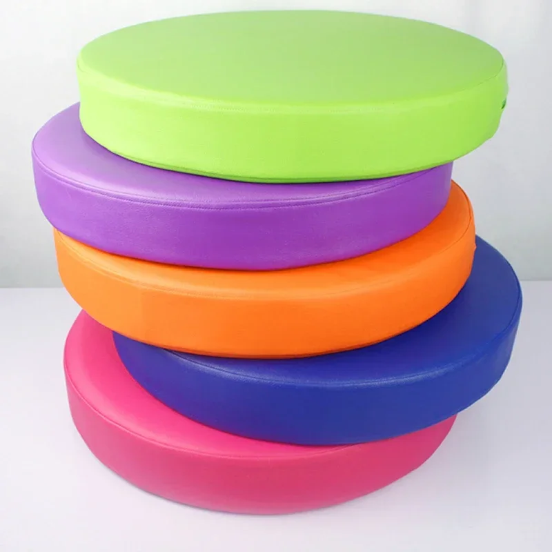 New Synthetic Leather Round Cushion Sofa Chair Stool Seat Foam Cushion Chair Pads Office Vehicles Home Waterproof 3