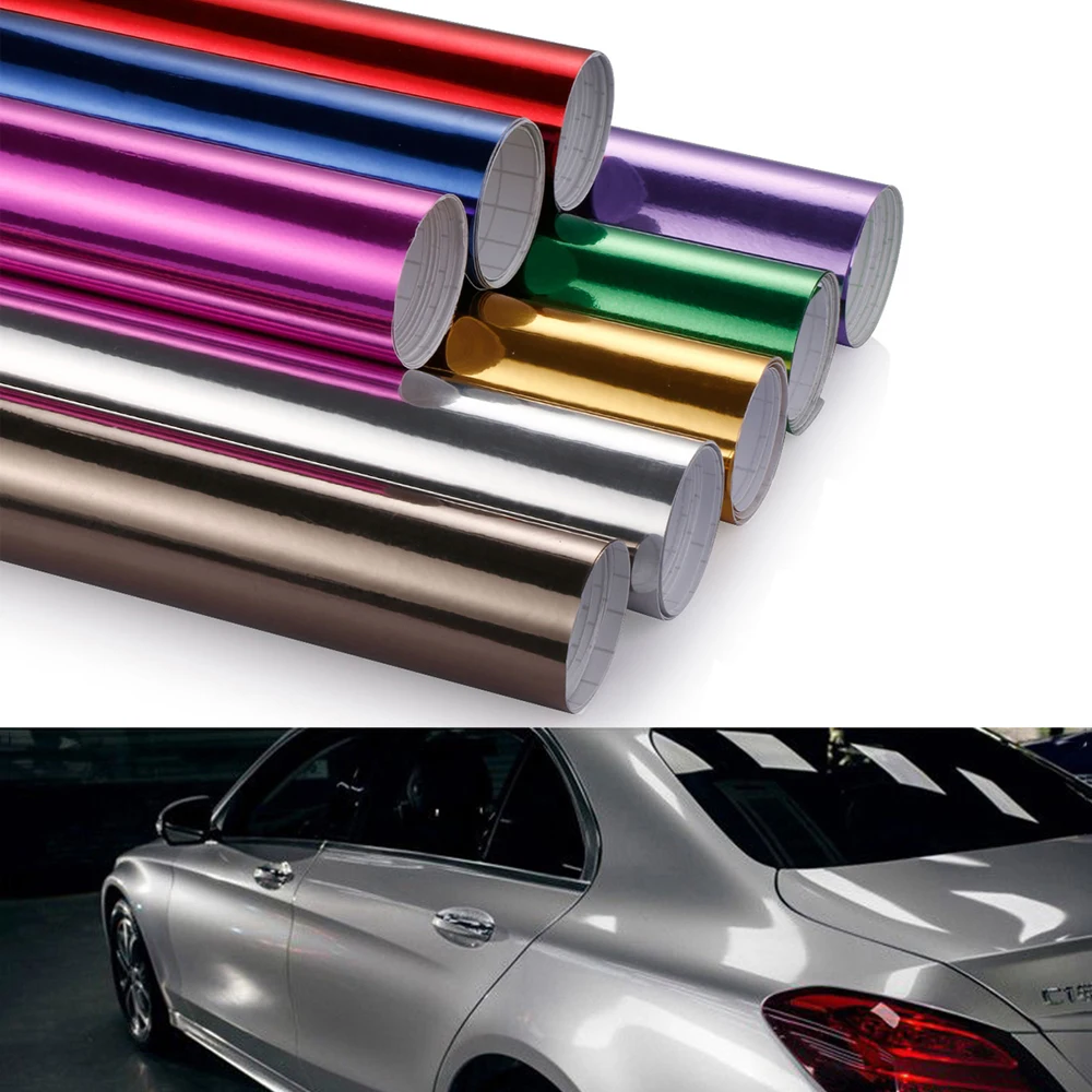 10/30x 100cm Spiegel Chrom Vinyl Wrap Film Auto Aufkleber und Abziehbilder DIY  Auto Dekoration Schutzhülle Film auto Zubehör