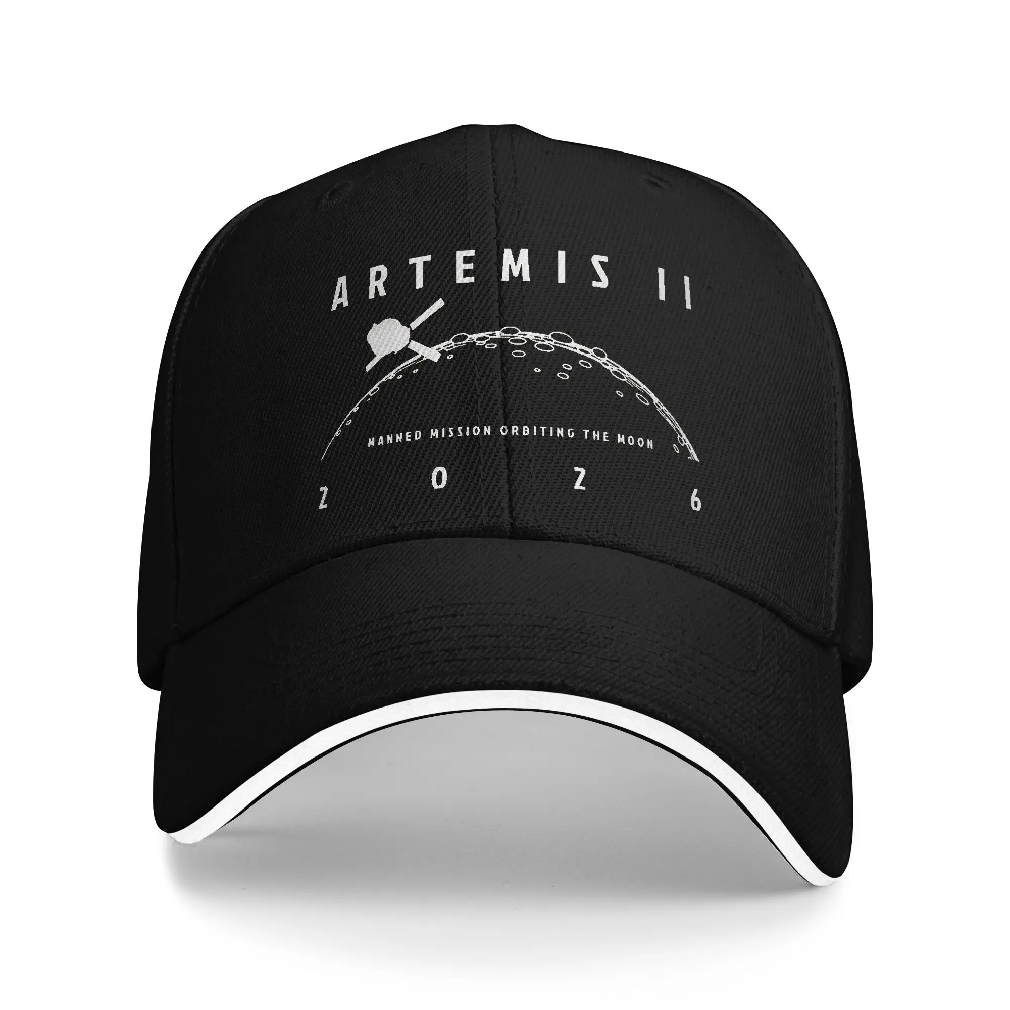 Artemis II 2026 Bemannte Mission Orion um den Mond herumfliegend Lässige Baseballkappe Sommer-Trucker-Mütze Verstellbare Hüte Baseballkappen