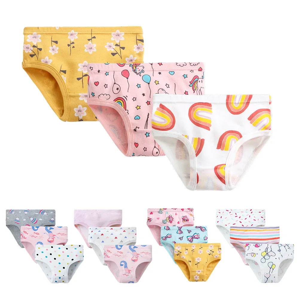 Girls Underwear Children Underwear 2-7 Years Girls Panties 3pcs Per Pack Cotton Student Kids Underwear Teen Panties Young Puberty Girls Underpant
